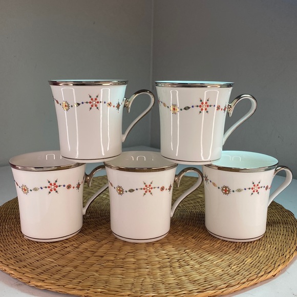 Lenox Dining Lenox Collection Dimensions 1 Solitaire And White Coffee Cup Mugs Set Of Five